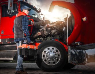 big truck on way to a big truck repair near me