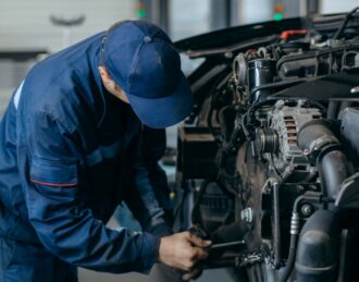 semi truck at a truck diesel mechanic near me